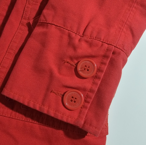 Vintage Y2K BILLABONG ♥️ Red Jacket Lined w/ Red Poppies and Removable Fur Hood - Picture 10 of 11